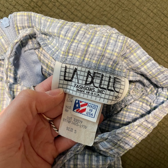 Vintage Blue & Green Striped Spaghetti Strap Dress - Picture 3 of 6